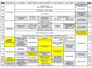 program schedule Aug 2023