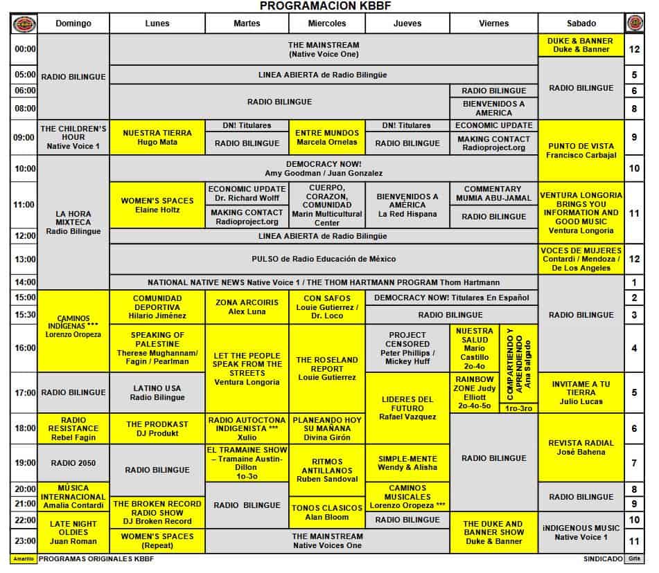 picture of schedule