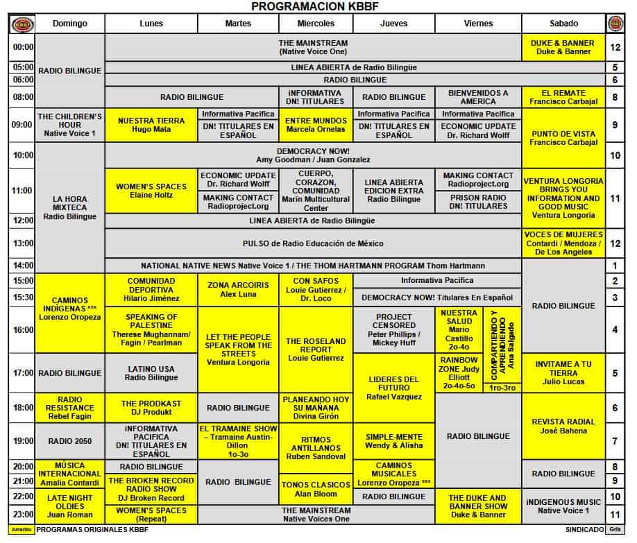 program schedule June 2025 rev 2