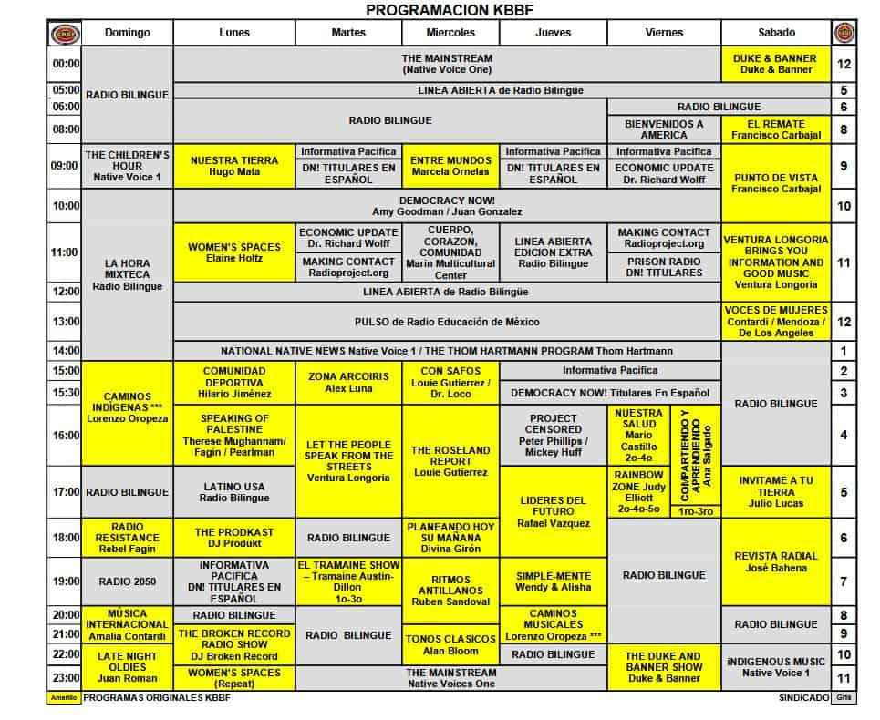 program schedule June 2025 rev