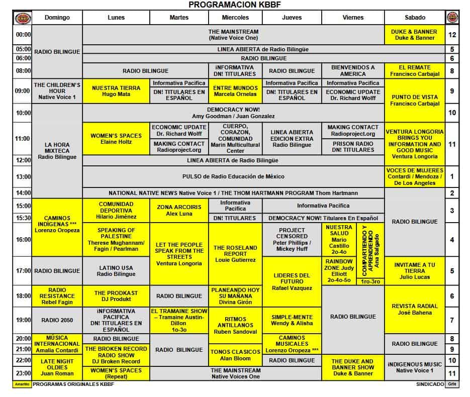 program schedule Aug 2025