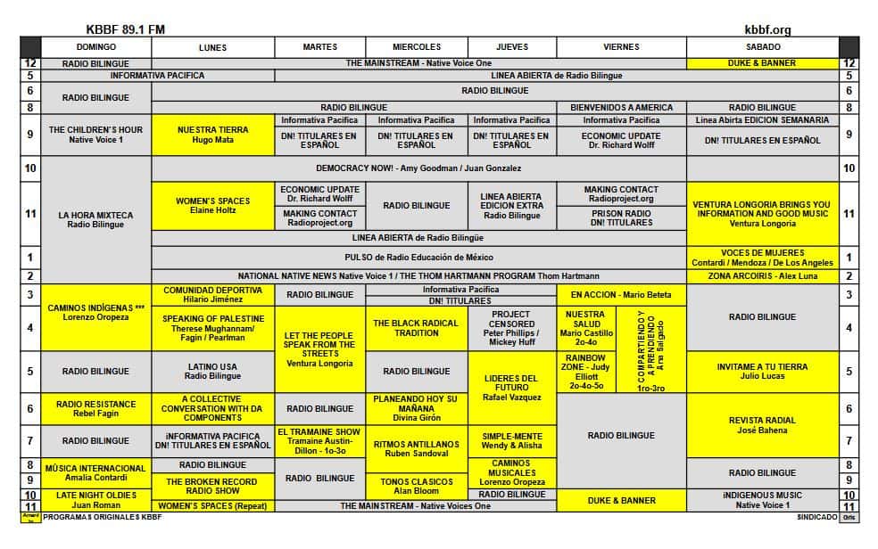 program schedule July 2026 rev